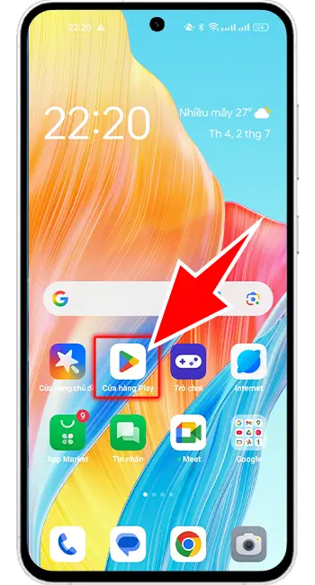 Bước 3: Mở CH Play trên điện thoại.